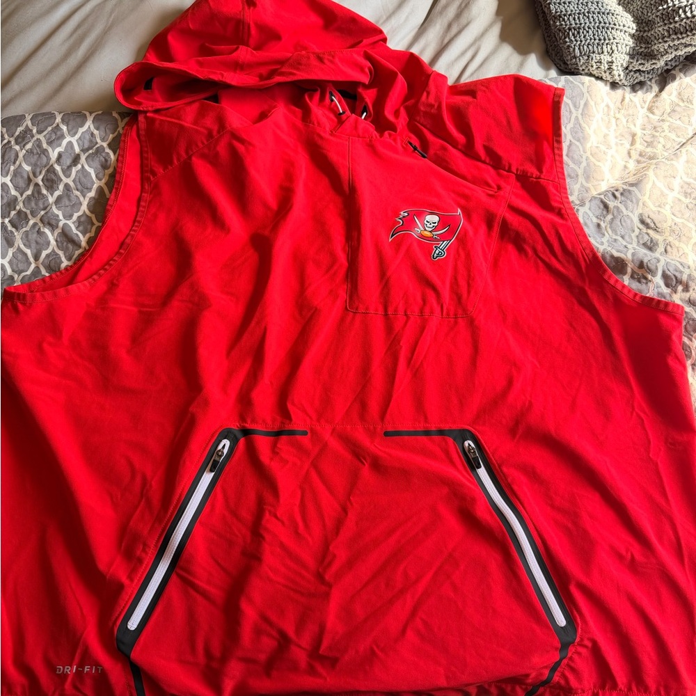 Nike Tampa Bucs Red Sleeveless Hoodie Jersey